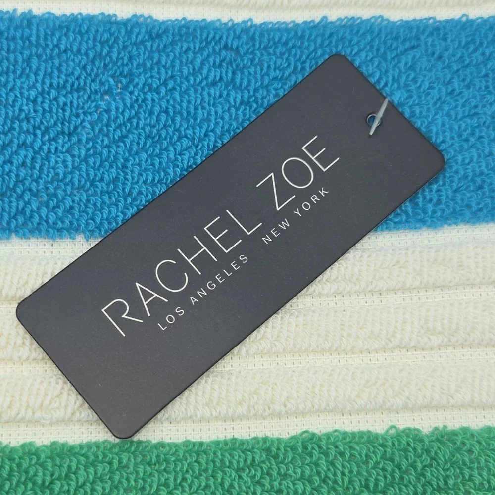 Rachel Zoe Palace Blue Striped‎ Oversized Beach Towel 40x70 Multi Spring Summer